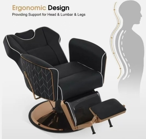 Nuova Sedia da Barbiere Ergonomica Reclinabile per <span class=keywords><strong>Uomo</strong></span>, Economica e Resistente in Acciaio Inossidabile, Portatile per Salone di Bellezza e Parrucchiere - Product Image 5