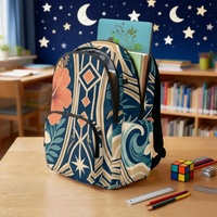 Sac à dos pour ordinateur portable personnalisé, imprimé floral Art déco tropical, 17 pouces, multi-poches, pour l'école, le bureau et les voyages