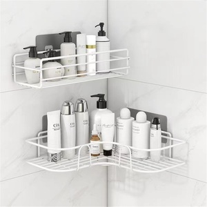 Punch-free Toilet Bathroom <b>Corner</b> Rack Modern Design Hotel Use <b>Standing</b> Mount Metal Vanity - Product Image 5