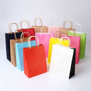 Sacs en papier de couleur personnalisés, sacs en papier kraft écologiques avec poignées pour le shopping, l'emballage de détail, la vente en gros - Product Image 4