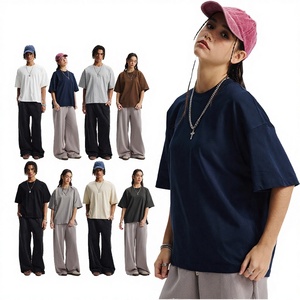 T-shirt unisexe personnalisé 100 % coton, coupe oversize, formel, uni, vierge, impression sérigraphique, anti-plis, col rond, collection été 2026 pour homme - Product Image 2
