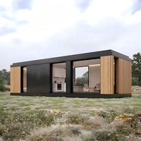 Maison préfabriquée en conteneur, design modulaire rectangulaire en verre trempé miroir, pour bureau, villa, maison préfabriquée
