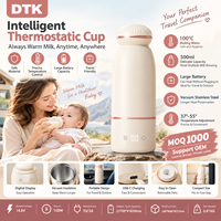 Chauffe-lait portable sans fil 500 ml avec batterie/USB, 100 W, en acier inoxydable 316, thermos à température constante automatique pour bébé