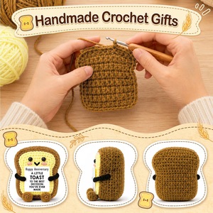 Poupée en forme de pain au crochet, jouet en fil fait main, petite taille, pour adolescents, cadeau artisanal de couture et de tissage - Product Image 4