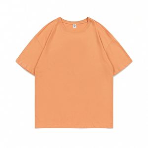 Design Custom logo Pure Cotton T-shirt High Quality Solid Color Big O Collar Casual Style LOGO Custom Design - Product Image 5