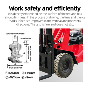 JC-1200 JINGCHENG OEM xe nâng lốp đinh tán với cacbua và cacbua vonfram chống trượt thiết kế xoắn ốc cho Ice Grip - Product Image 3