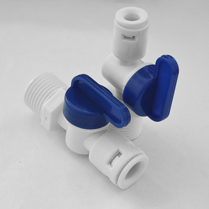 Conector de purificador de agua, válvula de bola de 1/4 pulg. a 1/3 pulg. de conexión rápida con adaptador de 1/2 pulg. para sistema de entrada de agua - Product Image 1