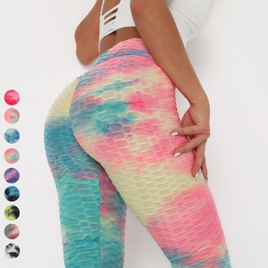 2022 Yoga vêtements taille haute <span class=keywords><strong>Anti</strong></span> <span class=keywords><strong>Cellulite</strong></span> Gym entraînement Leggings Scrunch bout à bout cravate teinture sans couture sport Leggings pour les femmes - Product Image 1