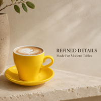 Ensemble tasse et soucoupe à latte en céramique avec motif en forme de tulipe pour la mise en table hôtelière, commandes en gros pour revendeurs et acheteurs professionnels