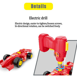 Nouveauté : Ensemble de jouets d'outils de jeu 86 pièces + établi avec voiture de course de formule et perceuse électrique, jouets d'imitation pour enfants - Product Image 4