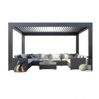 Abri de barbecue moderne incurvé 24x15m avec structure métallique, couverture imperméable pour patio, jardin, gazebo de jardin, terrasse