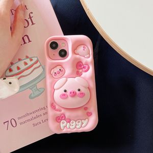 เคสโทรศัพท์ซิลิโคนลายหมูสีชมพู 3 มิติ น่ารัก พร้อมขาตั้งพับได้ สำหรับ Apple iPhone 17 16 15 14 - Product Image 5