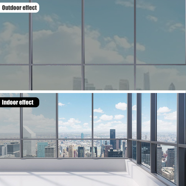 72inch*100ft Two Way Mirror Silver 99%UV Rejection Sun Block Two Way Mirror Reflective Building Decorative Window Film
