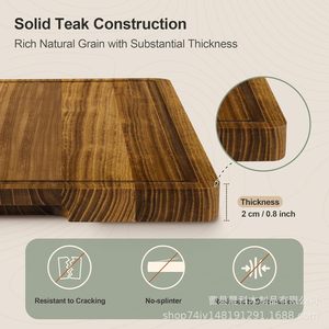 Shengke <b>Wooden</b> Cutting Board Set Rectangle Anti-Slip Kitchen Chopping <b>Blocks</b> - Product Image 3