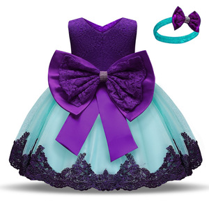 Nuevo Diseño Vestido de Princesa para Niñas con Lazo Floral y Encaje Sin Mangas, Falda de Alta Calidad para Usar en Cumpleaños de Verano - Product Image 3