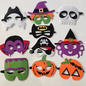 Masques d'Halloween en feutre écologiques en gros pour enfants et adultes : héros de dessins animés, animaux, sorcières, chauves-souris, araignées, citrouilles – Fournitures de fête cosplay - Product Image 6