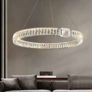 Lampe pendante moderne en cristal de cercle d'anneau de LED pour la maison et l'hôtel télécommande pour le salon - Product Image 2