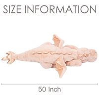 Peluche Dragon Rose Doré de 50 Pouces, Grande Peluche Dragon Douce pour Chiens et Chats