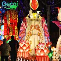 GECAI Chinese Festival traditionelle dekorative wasserdichte Seiden laterne im Freien