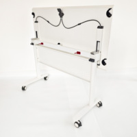 Table de formation moderne en fer blanc avec roulettes, hauteur réglable, design pliable, pour usage commercial, bureau, salle de conférence, salle de classe, rapide