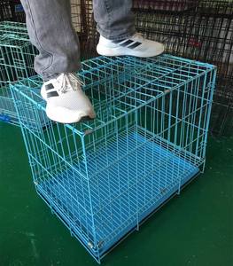 סיטונאי שחור מתכת לחיות מחמד כלב ארגז עמיד חיצוני גדול כלוב כלב מתקפל - Product Image 1