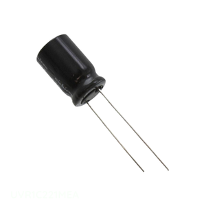 Condensateur RADIAL TH 220uF 20% 16V à trou traversant, canal fabricant, UVR1C221MEA, en aluminium - Product Image 1