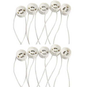 세라믹 <span class=keywords><strong>GU10</strong></span> 베이스 소켓 어댑터 도자기 할로겐 램프 홀더 와이어 커넥터 포함 LED 스포트라이트 전구용 - Product Image 6