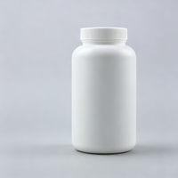 Flacon cylindrique en HDPE blanc pour médicaments avec bouchon blanc |   Boîte à pilules vide de taille personnalisée pour vitamines, comprimés et compléments alimentaires