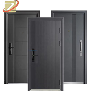 Zs Tùy Chỉnh Chống Trộm Chống Cháy Không Thấm Nước Bên Ngoài Thiết Kế Hiện Đại Thép Không Gỉ Phía Trước Cửa Ra Vào - Product Image 1