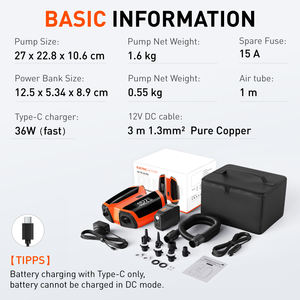 ギクルAP-889L 22PSI DC 12Vスタンドアップパドルボードエアポンプ取り外し可能な充電式バッテリー付きボート用電動SUPポンプ - Product Image 6