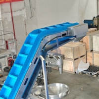 Steilhangende transportband voor voedsel, granen, landbouw, visproducten, snacks, gedroogd fruit, zaden, farmaceutische producten
