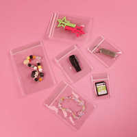 Sachets de rangement transparents en PVC imprimés par gravure pour bijoux, pochettes anti-ternissement avec valve pour bagues, boucles d'oreilles, colliers, petite taille