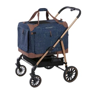 Sang trọng gấp lớn vật nuôi chó Xe đẩy đôi con chó Xe đẩy tàu sân bay xe đẩy với bánh xe lớn cho chó lớn chưa có đánh giá - Product Image 3