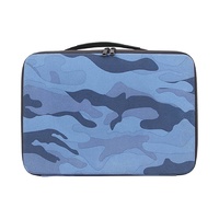 Nuevo bolso de ordenador portátil EVA con cremallera de mano de camuflaje azul protector personalizado funda dura de cuero para portátil funda de transporte