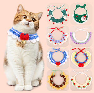 Sommario 2024 Nouvelle collection transfrontalière de Noël pour animaux de compagnie : écharpes tricotées à la main, colliers et ornements pour animaux - Product Image 2