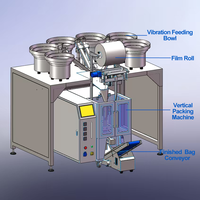 Machine d'emballage automatique à 6 bols pour le comptage, la scellage et l'emballage de sachets multi-capsules à scellage 3 côtés pour les packs nutritionnels quotidiens