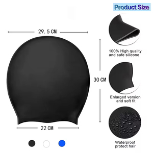 Bonnet de bain en silicone personnalisé pour dreadlocks, extensions de cheveux longs, couverture d'<span class=keywords><strong>oreille</strong></span>, bain de <span class=keywords><strong>piscine</strong></span>, douche, bonnet de bain extra large - Product Image 4