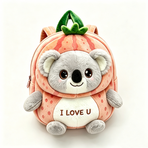 Mochila de Peluche Personalizada con Diseño de Ciervo, Mochila Infantil con Diseño de Ciervo Fresa, Mochila de Animales Adorables, Tela Súper Suave - Product Image 5