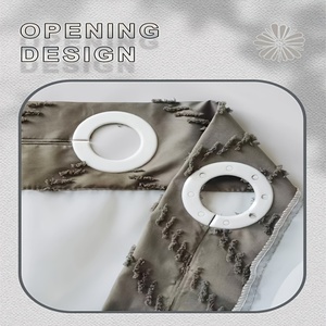 <span class=keywords><strong>Rideau</strong></span> de douche de salle de bain sans crochet de style Boho imperméable avec <span class=keywords><strong>tissu</strong></span> tissé à pompon pour la couverture de la <span class=keywords><strong>baignoire</strong></span> - Product Image 6