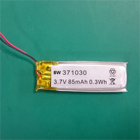 Bw Lipo Batterie 371030 3.7v 85mah Pouch Li-ion Batterie Rechargeable Li Ion Polymère Batterie Cellule