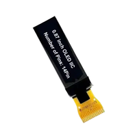 Modul Layar PMOLED OLED Huaxin 0.87 Inci 128*32 IC Driver SSD1316 Antarmuka I2C Monokrom Sudut Pandang Penuh