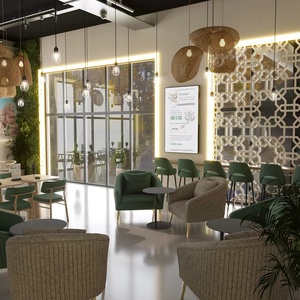 Comptoir de bar en bois avec éclairage LED |   Vitrine de présentation de confiseries et mobilier de café sur mesure - Product Image 5