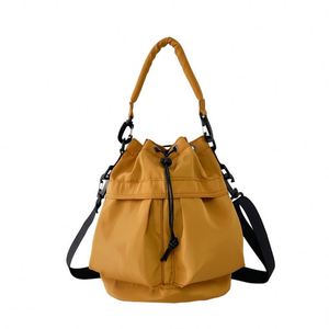 Trendy Women's Single Shoulder <b>Bucket</b> Bag Featuring <b>Folds</b> and EasytoCarry Handle Sling - Product Image 1