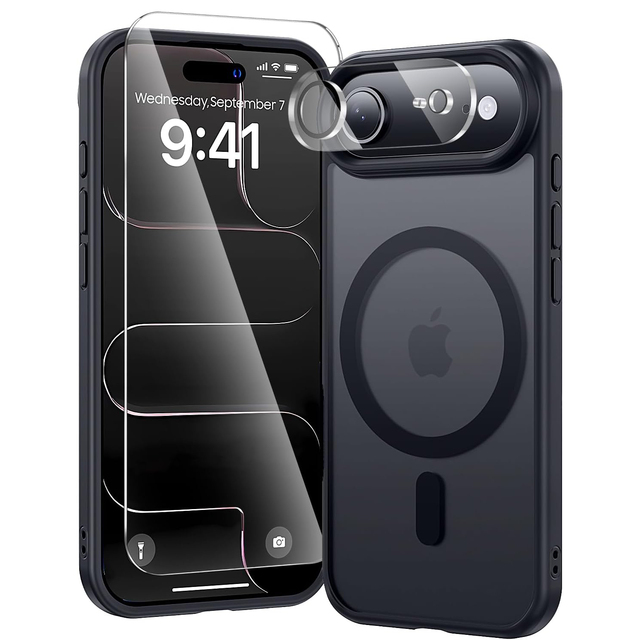 Luxury 3 in 1 Phone Protector Camera Lens Tempered Glass Screen Protector Magnetic Phone Case for iPhone 13 14 15 16 17 Pro Max