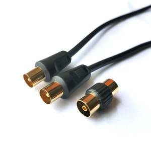 TV Aerial Extension <strong>Cable</strong> Gold-Plated Connectors | Male-to-Male Coax Lead + Female Adapter 1080p CCS Braid HDTV Satellite - Product Image 1