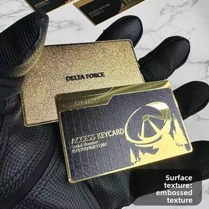 Cartes métalliques 3D modernes personnalisées, électroplaquées, avec finition mate, gaufrage, estampage à chaud doré, imitation antique, VIP, pour entreprises - Product Image 3