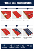 Sistem Pemasangan Panel Surya Aluminium Anodized untuk Atap Genteng Aspal, Kit Flashing, Beban Angin 60m/s+, Kemiringan Dapat Diatur
