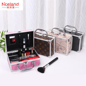 Niceland – trousse de maquillage de grande capacité, boîte de rangement portable avec cadre en aluminium pour femmes, sac à cosmétiques à usage domestique, couleur unie - Product Image 4