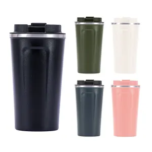 Tazza da viaggio riutilizzabile con Logo personalizzato all'ingrosso nuovo Design tazza da caffè isolata in acciaio inossidabile con coperchi senza BPA