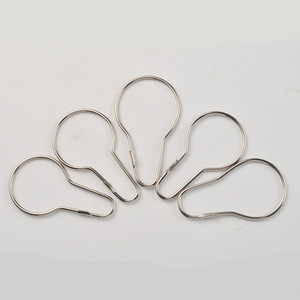 Gourd Shaped <b>Shower</b> Curtain <b>Hooks</b> Metal 70x40mm Carbon Steel Durable Bathroom Minimalist Design - Product Image 1